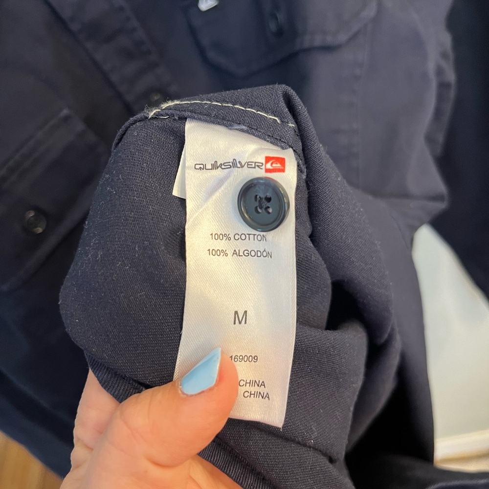 NWT! Men's Quiksilver Long Sleeve Button Down Overshirt - Picture 10 of 11